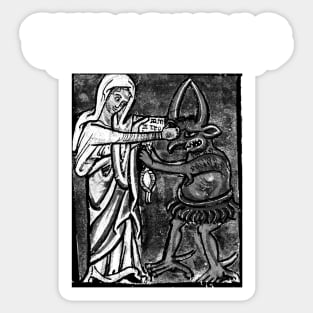 Virgin Mary Punching The Devil Metal Hardcore Punk Gothic Sticker